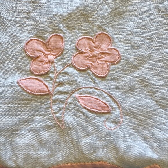 Other - Vintage Embroidered Monogrammed Linen Tablecloth